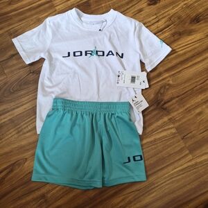 Jordan Kids 2-Piece Set White and Teal